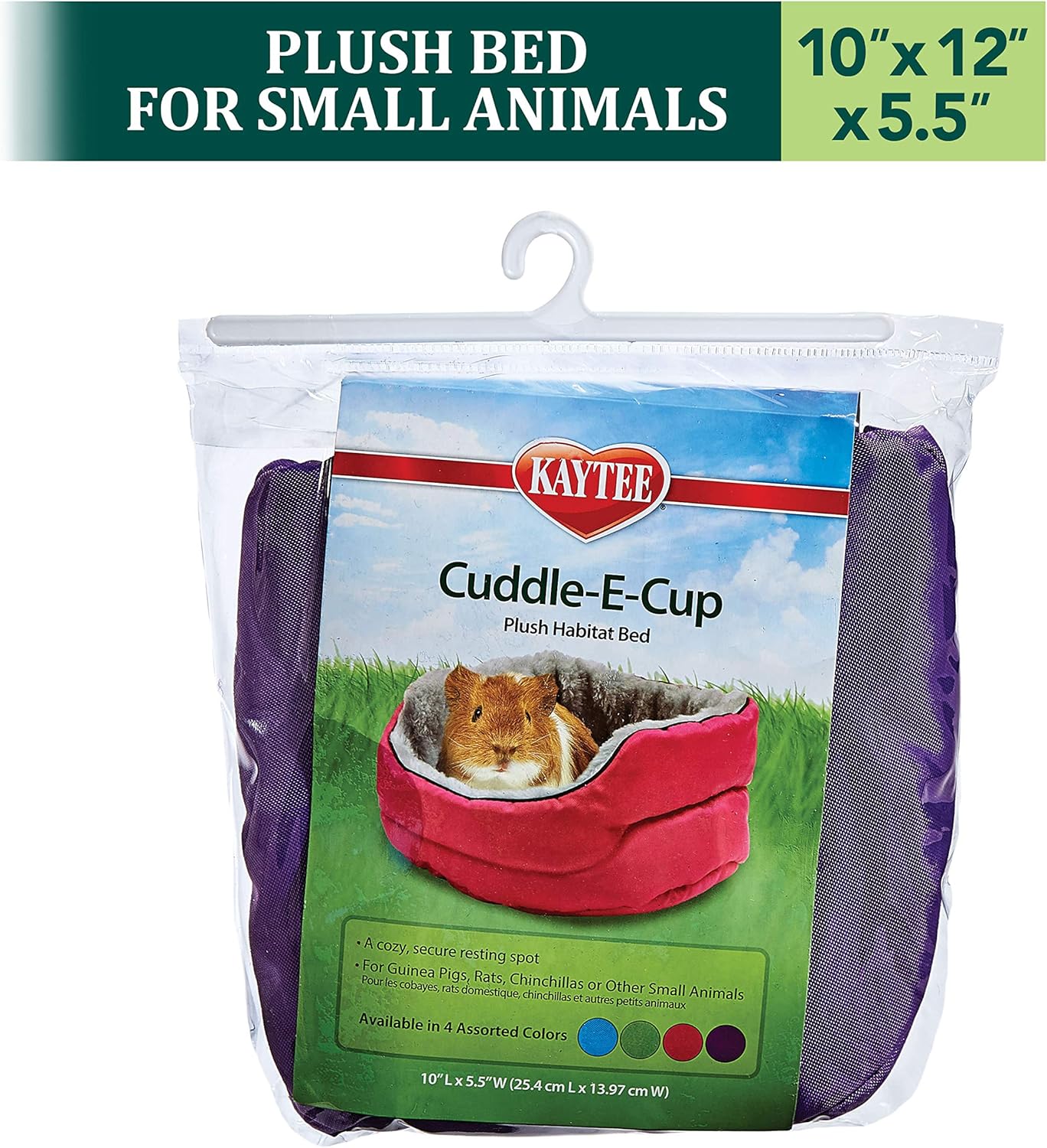 Kaytee Super Sleeper Cuddle-E-Cup Bed for Pet Guinea Pigs, Rats, Chinchillas and Other Small Animals