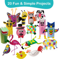 Craftikit® 20 Award-Winning Animal Toddler Arts and Crafts for Kids Ages 3-10 Years, All-Inclusive Animal Craft Kits, Fun Toddler Craft Box for Girls, Boys in Preschool