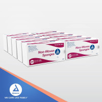 Dynarex Non-Woven Sponges, Non-Sterile, Gauze Sponges, Highly-Absorbent and with Less Linting, 4