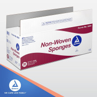 Dynarex Non-Woven Sponges, Non-Sterile, Gauze Sponges, Highly-Absorbent and with Less Linting, 4