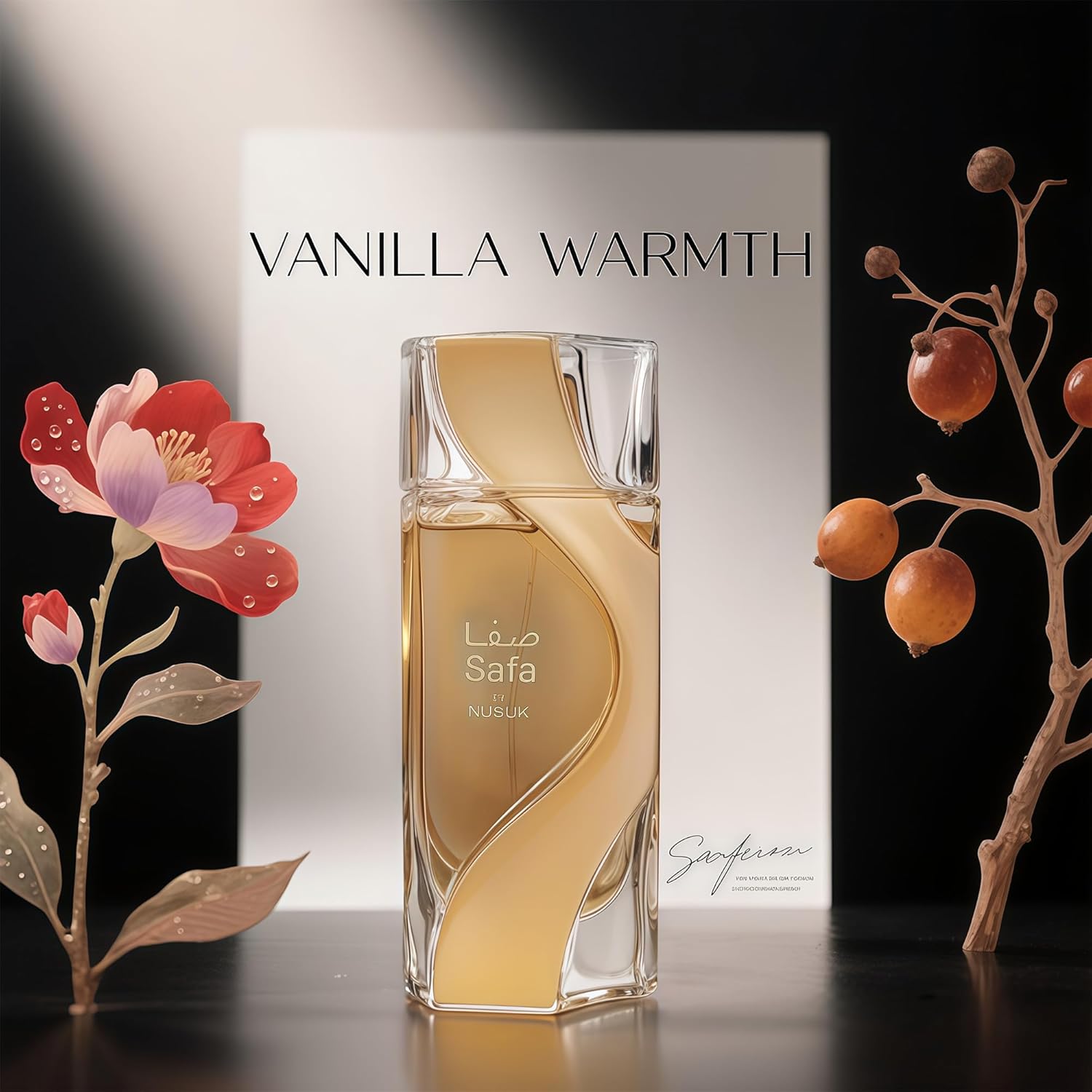 Nusuk Safa Women Perfume with Strawberry, Pink Marshmallow, Whipped Vanilla,Warm & Spicy Scent - Eau de Parfum Long-Lasting Fragrance for Women, 3.40 Ounce / 100 ml