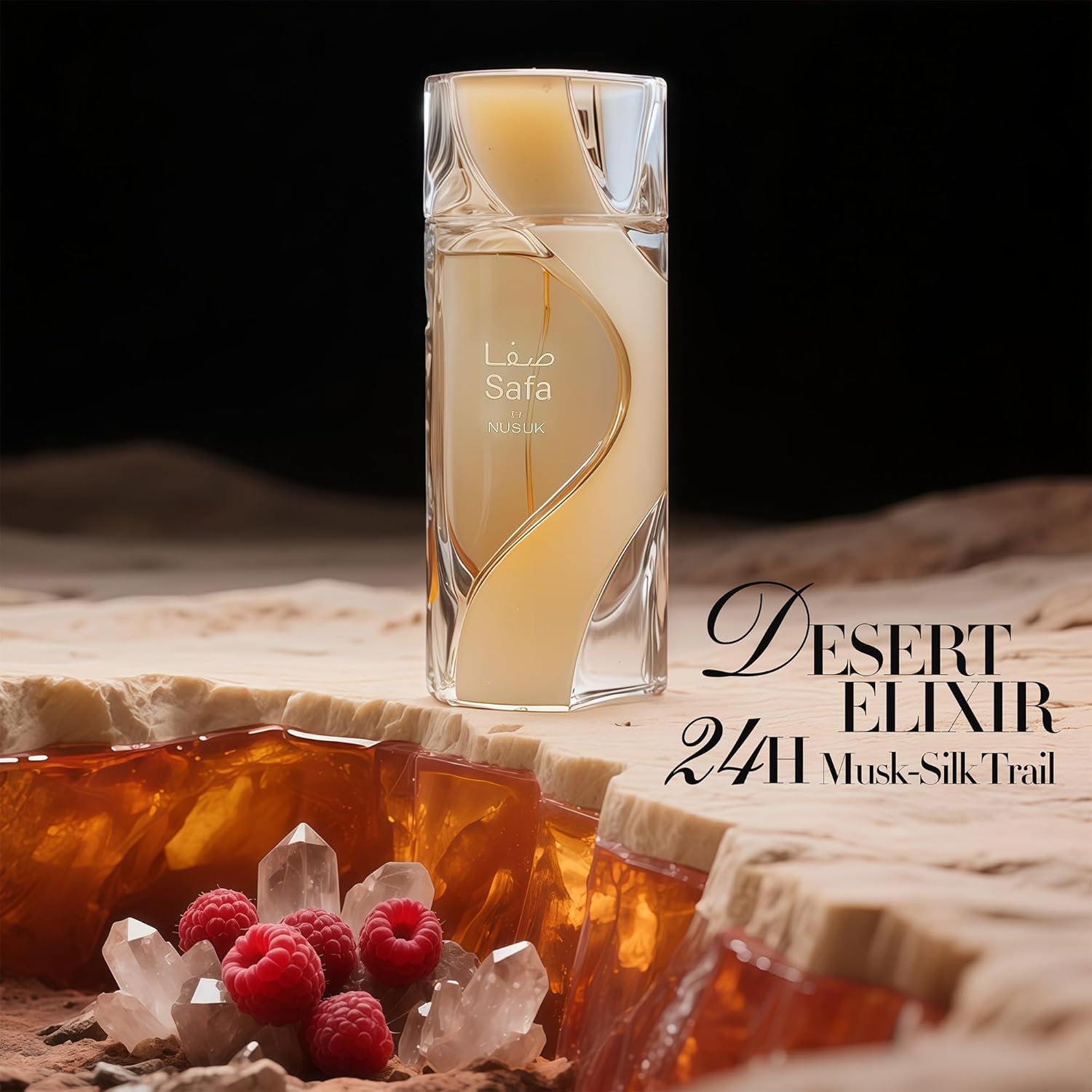 Nusuk Safa Women Perfume with Strawberry, Pink Marshmallow, Whipped Vanilla,Warm & Spicy Scent - Eau de Parfum Long-Lasting Fragrance for Women, 3.40 Ounce / 100 ml