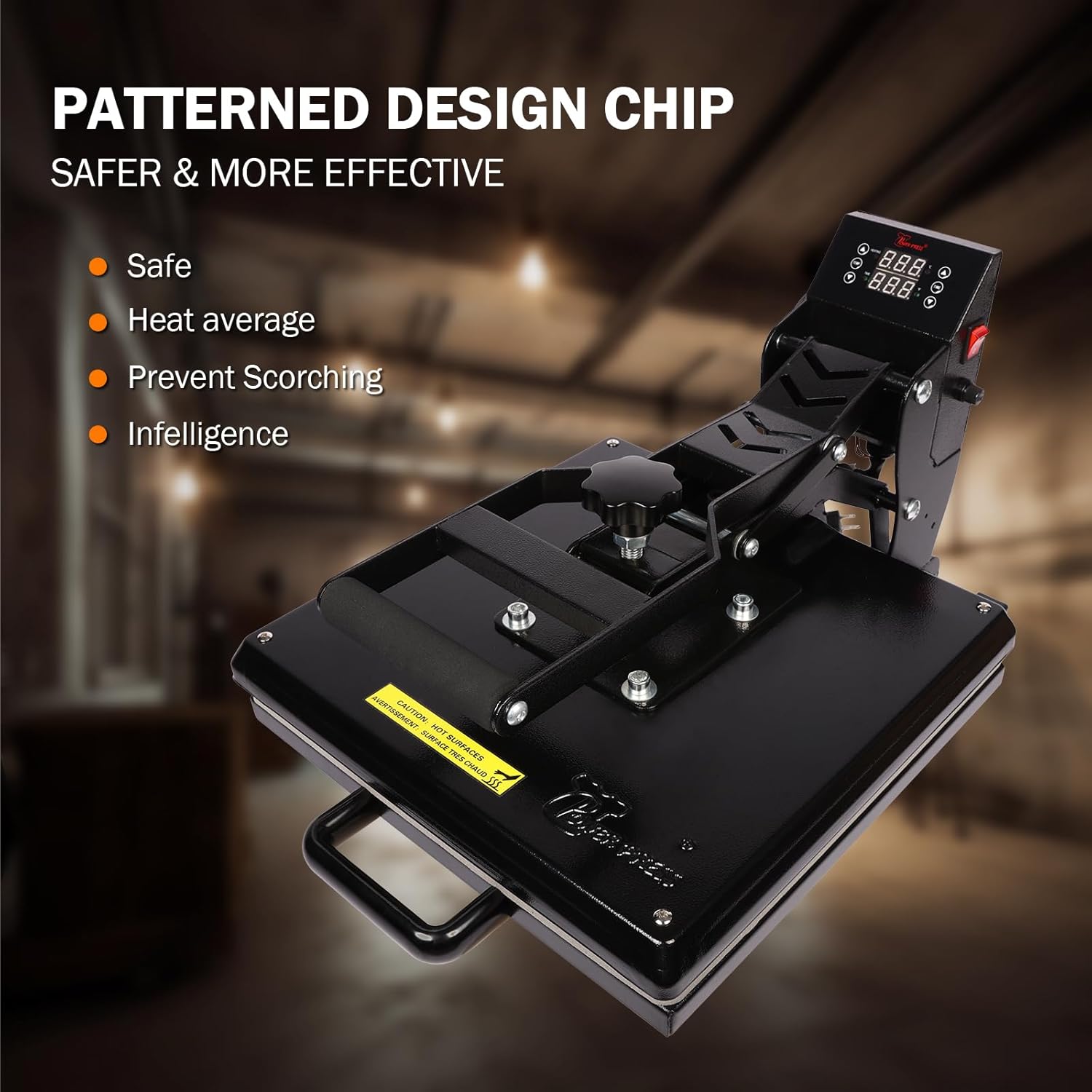 PowerPress Industrial-Quality Digital Sublimation Heat Press Machine for T Shirt, 15x15 Inch, Black For Apparel