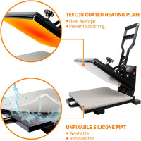PowerPress Industrial-Quality Digital Sublimation Heat Press Machine for T Shirt, 15x15 Inch, Black For Apparel