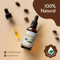 BodyJ4You Organic Jojoba Oil for Skin - USDA Organic 100% Pure Natural - Face Skin Gua Sha Facial Dermaplaning Hair Scalp Massage - Unrefined Cold Pressed Hexane Free - Base Carrier Wax - 1 Fl Oz 1 Fl Oz (Pack of 1)