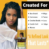 Goiple Hair Styling Mousses & Oil Set for Braids, Twist, Locs - No Flake Mousse for Style, Moisture, and Growth with Rosemary Oil, 3.4fl oz+1fl oz