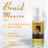 Goiple Hair Styling Mousses & Oil Set for Braids, Twist, Locs - No Flake Mousse for Style, Moisture, and Growth with Rosemary Oil, 3.4fl oz+1fl oz