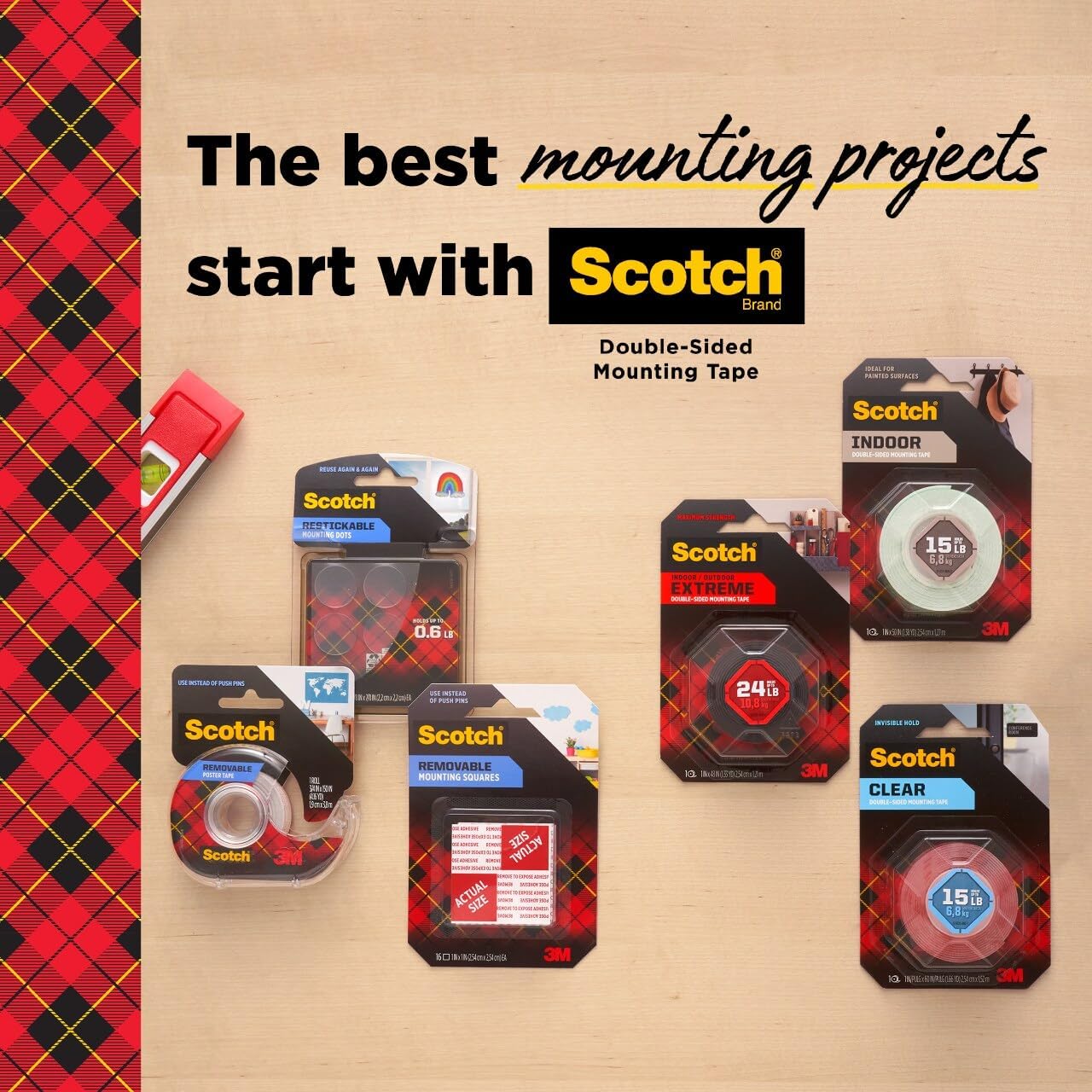 Scotch-Mount Removable Poster Tape, 3/4