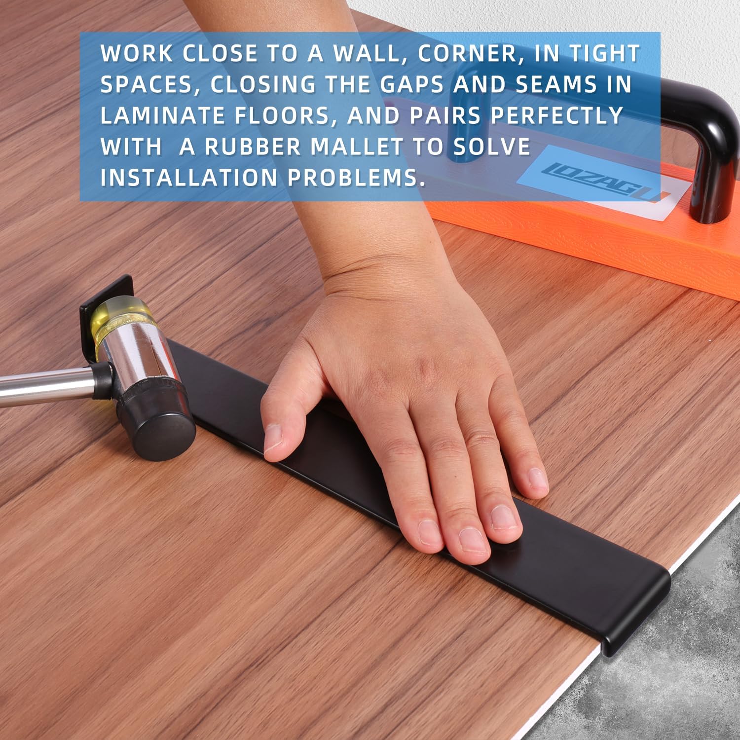 43-Piece Laminate Flooring Tools, LVP installation kit, Vinyl Flooring Tools, Tapping Block with Handle, Spacers, Double-Faced Mallet and Pull Bar (43-PIECE)