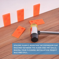 43-Piece Laminate Flooring Tools, LVP installation kit, Vinyl Flooring Tools, Tapping Block with Handle, Spacers, Double-Faced Mallet and Pull Bar (43-PIECE)