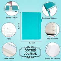 feela Dotted Journal Kit, Dot Grid Journal Hardcover Planner Notebook Set For Beginners Women Girls Note Taking with Journaling Supplies Stencils Stickers Pens Accessories, A5, 224 Pages, Teal