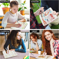 feela Dotted Journal Kit, Dot Grid Journal Hardcover Planner Notebook Set For Beginners Women Girls Note Taking with Journaling Supplies Stencils Stickers Pens Accessories, A5, 224 Pages, Teal