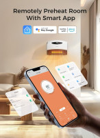 GiveBest Electric Wall Heater with WiFi and Remote Control, Floor or Wall Mounted Heater, Large Room Coverage, 3 Heating Modes, 1500W Fast Heating Space with Thermostat for Indoor Room Use, White Standard Plug White