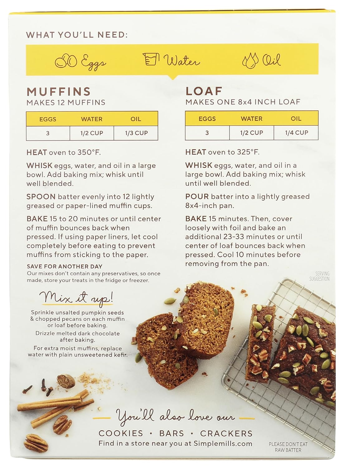 Simple Mills Almond Flour Baking Mix, Pumpkin Muffin & Bread Mix - Gluten Free, Plant Based, Paleo Friendly, 9 Ounce (Pack of 1) Pumpkin 9 Ounce (Pack of 1)