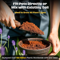 Gro-Med Coco Coir Brick 10 lbs – Expands to 80 Quarts – NPK Enriched Organic Coconut Coir – Potting Soil for Indoor Outdoor Plants, Seed Starter, Vegetables, Mushrooms, Gardening Use 1 Pack - NPK Enriched Coco Coir Block