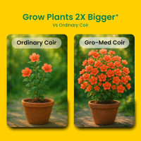 Gro-Med Coco Coir Brick 10 lbs – Expands to 80 Quarts – NPK Enriched Organic Coconut Coir – Potting Soil for Indoor Outdoor Plants, Seed Starter, Vegetables, Mushrooms, Gardening Use 1 Pack - NPK Enriched Coco Coir Block