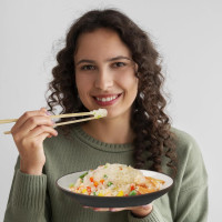 Hethstia Shirataki Rice, 10 Packs Gluten-Free Konjac Rice Low-Carb, Keto & Paleo-Friendly, Sugar-Free, Vegan, Low-Calorie, Ready-to-Eat Healthy Food Rice 10pcs