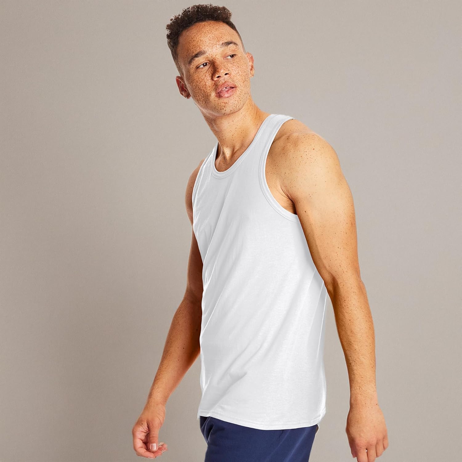 Hanes Men’s Performance Tank, X-Temp Moisture-Wicking Tank Top, Solid Colors, 2-Pack Large White