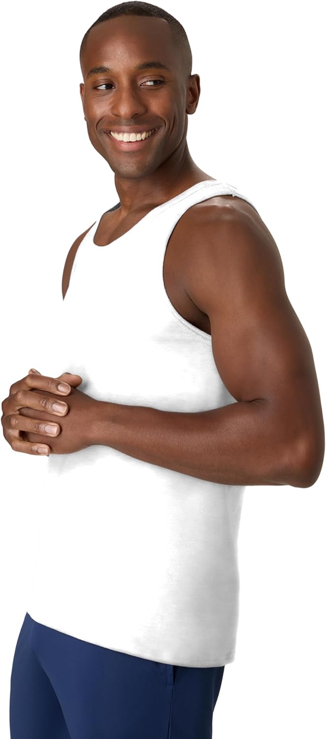 Hanes Men’s Performance Tank, X-Temp Moisture-Wicking Tank Top, Solid Colors, 2-Pack Large White