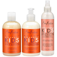 SheaMoisture KIDS Shampoo and Conditioner Set, Extra-Nourishing Mango & Carrot + Coconut & Hibiscus Detangler Spray for KIDS, 8 Fl Oz (3 Piece Set)