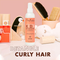SheaMoisture Kids Mango & Carrot Shampoo and Conditioner Set w/Orange Blossom Extract + Coconut & Hibiscus Extra-Moisturizing Detangler Spray, Anti-Frizz Hair Products for Kids