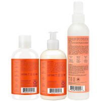 SheaMoisture Kids Mango & Carrot Shampoo and Conditioner Set w/Orange Blossom Extract + Coconut & Hibiscus Extra-Moisturizing Detangler Spray, Anti-Frizz Hair Products for Kids