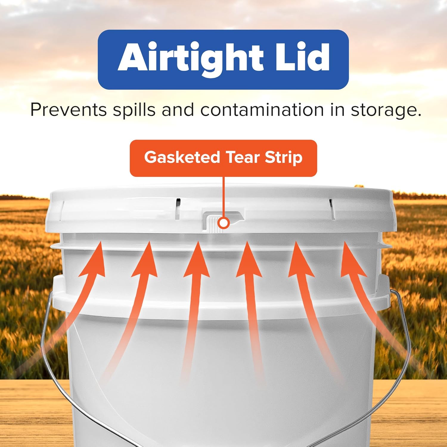 ePackageSupply White 5-Gallon Bucket with Lid | Made in USA | Food Grade | Heavy-Duty Extra Durable Plastic Bucket | Multi-Use Food Grade Buckets with Lids | Easy Stack and Store | BPA Free | 6 Pack White 6 Packs