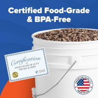 ePackageSupply White 5-Gallon Bucket with Lid | Made in USA | Food Grade | Heavy-Duty Extra Durable Plastic Bucket | Multi-Use Food Grade Buckets with Lids | Easy Stack and Store | BPA Free | 6 Pack White 6 Packs