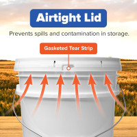 ePackageSupply White 5-Gallon Bucket with Lid | Made in USA | Food Grade | Heavy-Duty Extra Durable Plastic Bucket | Multi-Use Food Grade Buckets with Lids | Easy Stack and Store | BPA Free | 6 Pack White 6 Packs