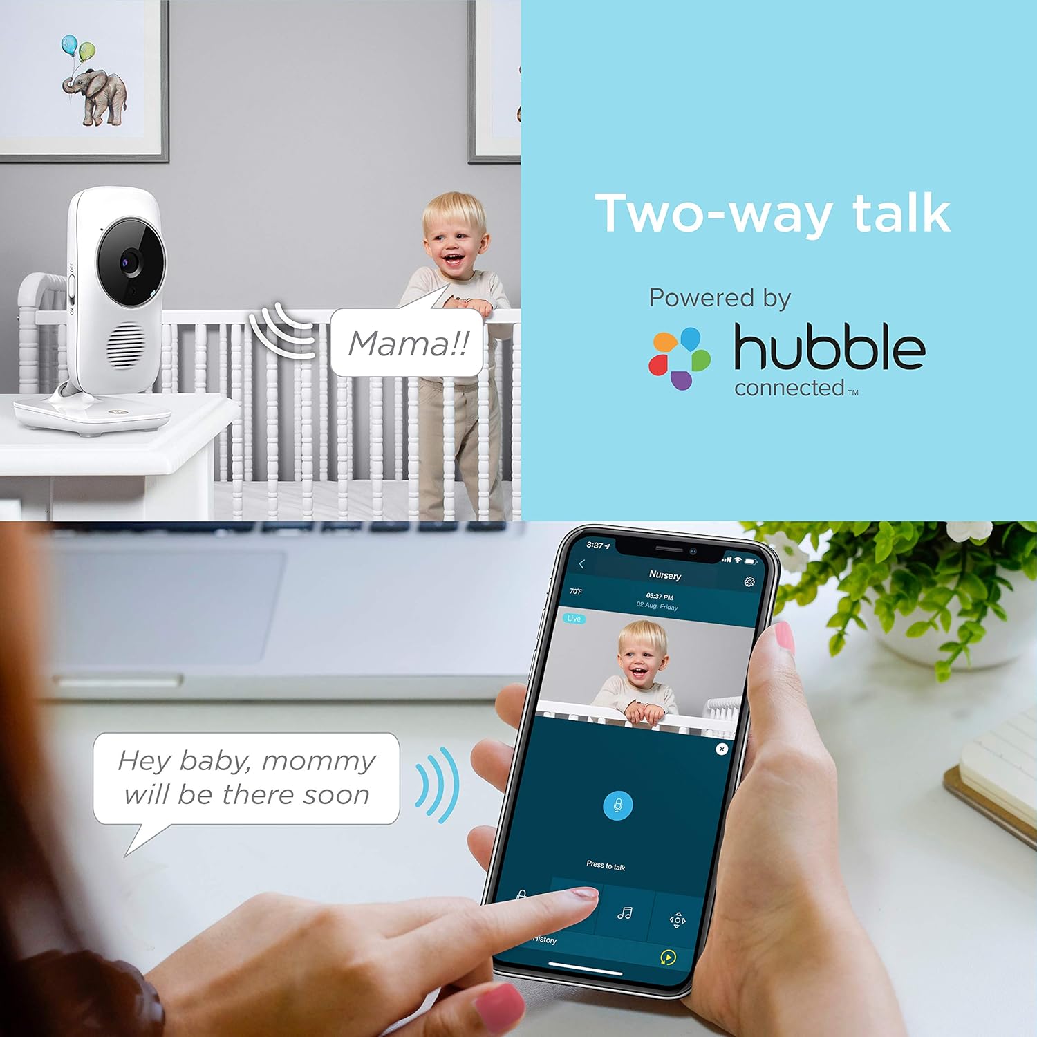 Motorola indoor Baby Smart Video Baby Monitor with Wi-Fi & 3.5