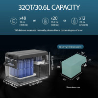 Alpicool NCF35 Portable Fridge Freezer,12 Volt Car Refrigerator, 32 Quart (30.6 Liter) Fast Cooling 12V Car Fridge -4℉~68℉,for Outdoor, Camping, RV, Truck 32 Qt-NCF35