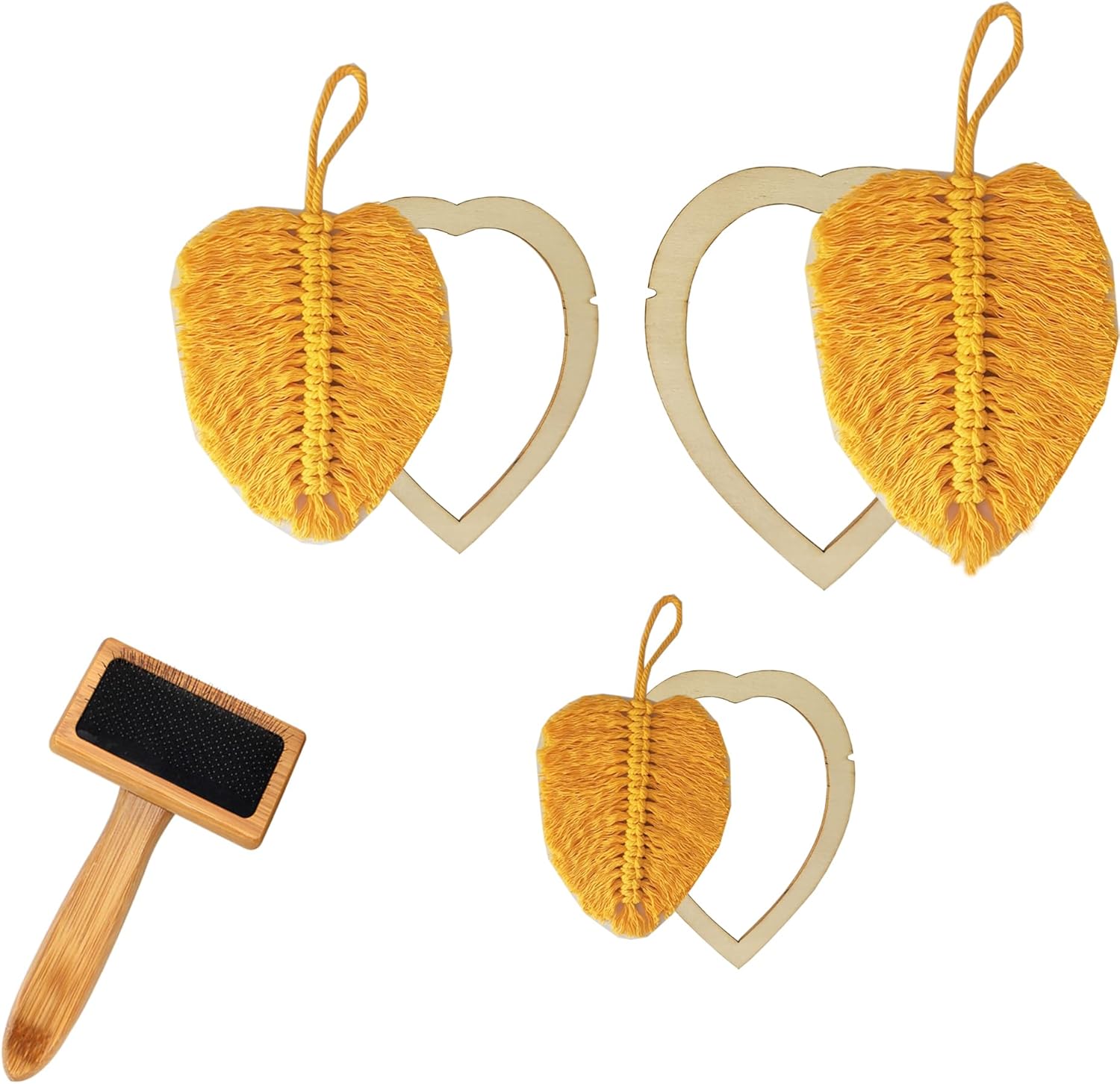 Macrame Cutting Molds and Comb Set for Making Macrame Feather Tassel (Macrame Comb Plus 3 Cutting molds)