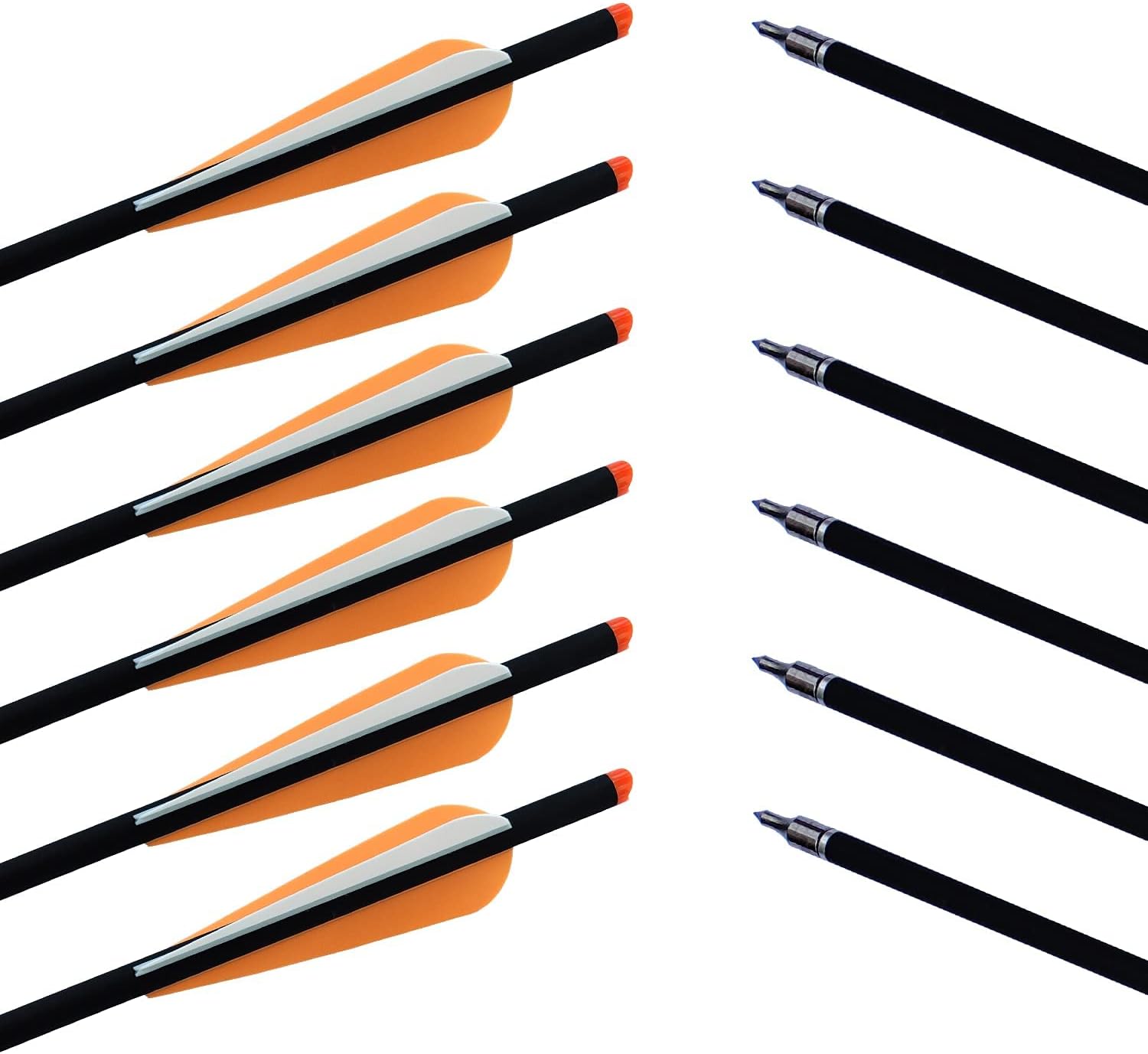 20 22 Inch Crossbow Bolts and Crossbow Broadheads Set Carbon Crossbow Arrows for Hunting and Outdoor Practice, 12pcs Arrows 12pcs Broadheads(24 Pack) 22
