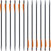 20 22 Inch Crossbow Bolts and Crossbow Broadheads Set Carbon Crossbow Arrows for Hunting and Outdoor Practice, 12pcs Arrows 12pcs Broadheads(24 Pack) 22
