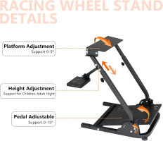 Racing Wheel Stand, Height Adjustable & Foldable Steering Wheal Stand Compatible with Logitech G25,G27,G29,G920 Gaming Cockpit stand A
