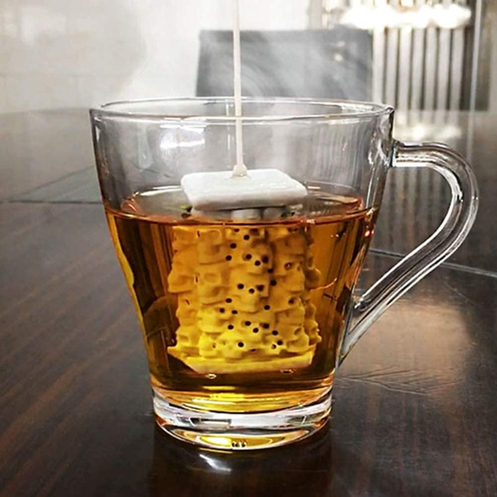 TBWHL Tea Infuser Silicone Detachable Tea Filter Loose Leaf Tea Infuser Ball Skull Head Shape for Grain Tea Cups, Pots, Mugs Gray