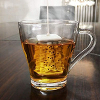 TBWHL Tea Infuser Silicone Detachable Tea Filter Loose Leaf Tea Infuser Ball Skull Head Shape for Grain Tea Cups, Pots, Mugs Gray