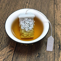 TBWHL Tea Infuser Silicone Detachable Tea Filter Loose Leaf Tea Infuser Ball Skull Head Shape for Grain Tea Cups, Pots, Mugs Gray