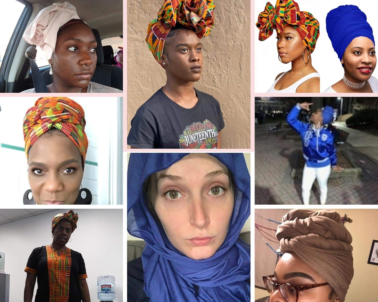 Ankara African Print Soft Headwraps Headband Long Hair Head Wrap Scarf Turban Tie Jersey Knit African head wraps 1. Kente Cloth Green, Black and Orange