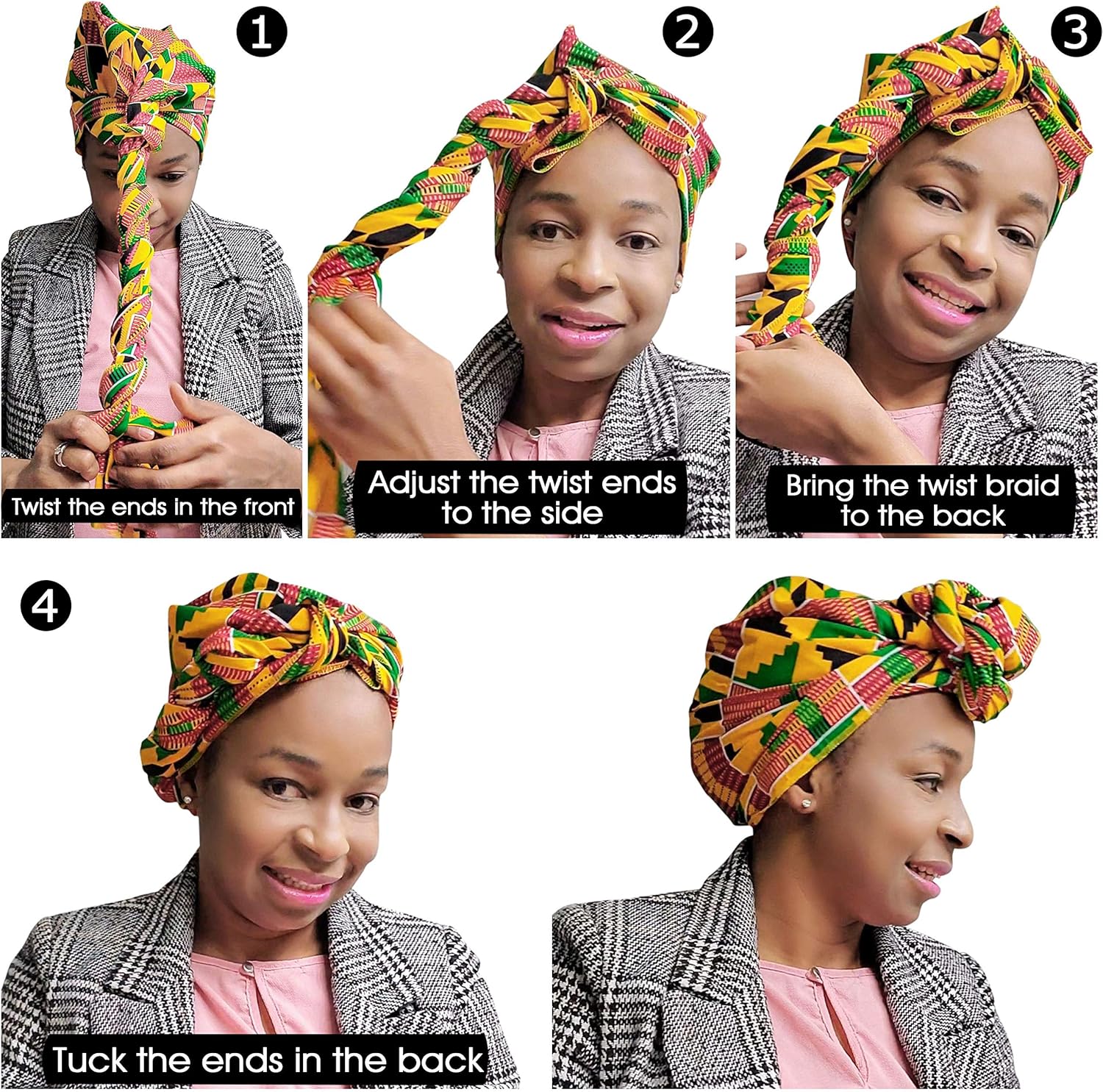 Ankara African Print Soft Headwraps Headband Long Hair Head Wrap Scarf Turban Tie Jersey Knit African head wraps 1. Kente Cloth Green, Black and Orange
