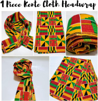 Ankara African Print Soft Headwraps Headband Long Hair Head Wrap Scarf Turban Tie Jersey Knit African head wraps 1. Kente Cloth Green, Black and Orange