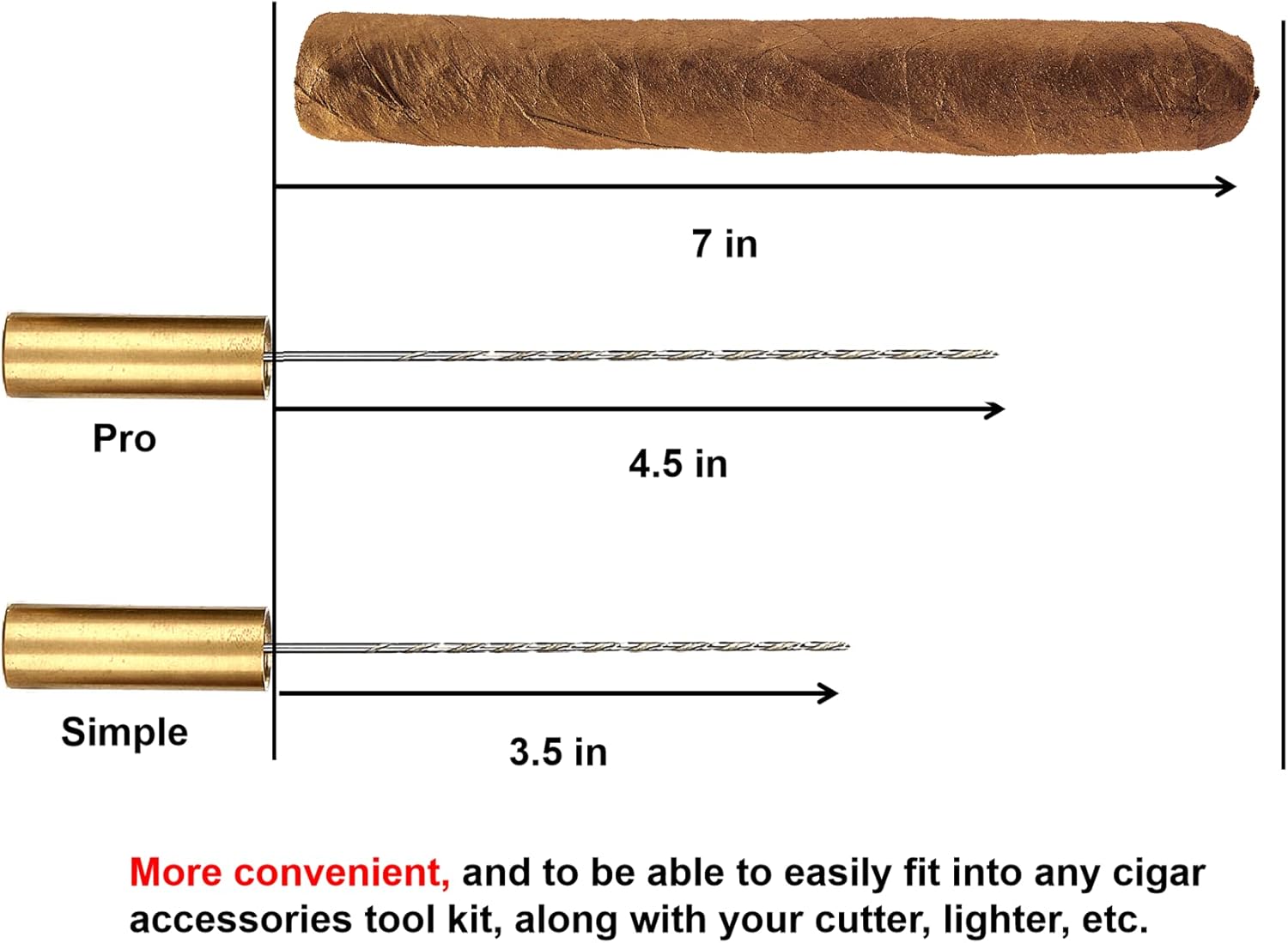 Cigar Draw Enhancer Tool QBOSO Travel Cigar Draw with Wooden Case,Getting More 30% Benefit for Each Shot. (Simple) 6 inch
