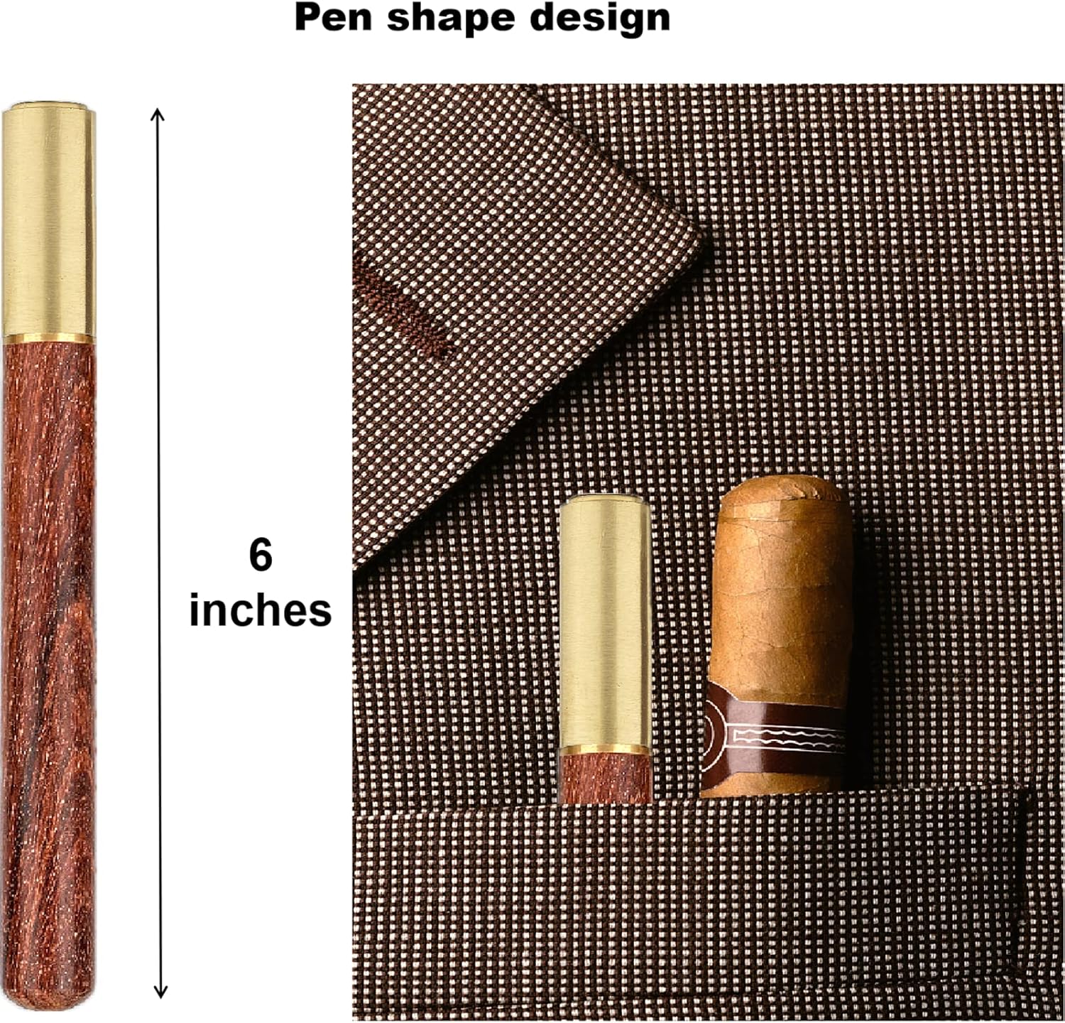 Cigar Draw Enhancer Tool QBOSO Travel Cigar Draw with Wooden Case,Getting More 30% Benefit for Each Shot. (Simple) 6 inch
