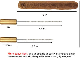 Cigar Draw Enhancer Tool QBOSO Travel Cigar Draw with Wooden Case,Getting More 30% Benefit for Each Shot. (Simple) 6 inch