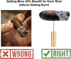 Cigar Draw Enhancer Tool QBOSO Travel Cigar Draw with Wooden Case,Getting More 30% Benefit for Each Shot. (Simple) 6 inch