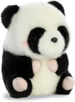 Aurora® Playful Rolly Pet™ Precious Panda™ Stuffed Animal - Compact Size for On-the-Go Fun - for Adults, Kids, Birthdays, and Anniversaries - White 4 Inches PRECIOUS PANDA 5 inches