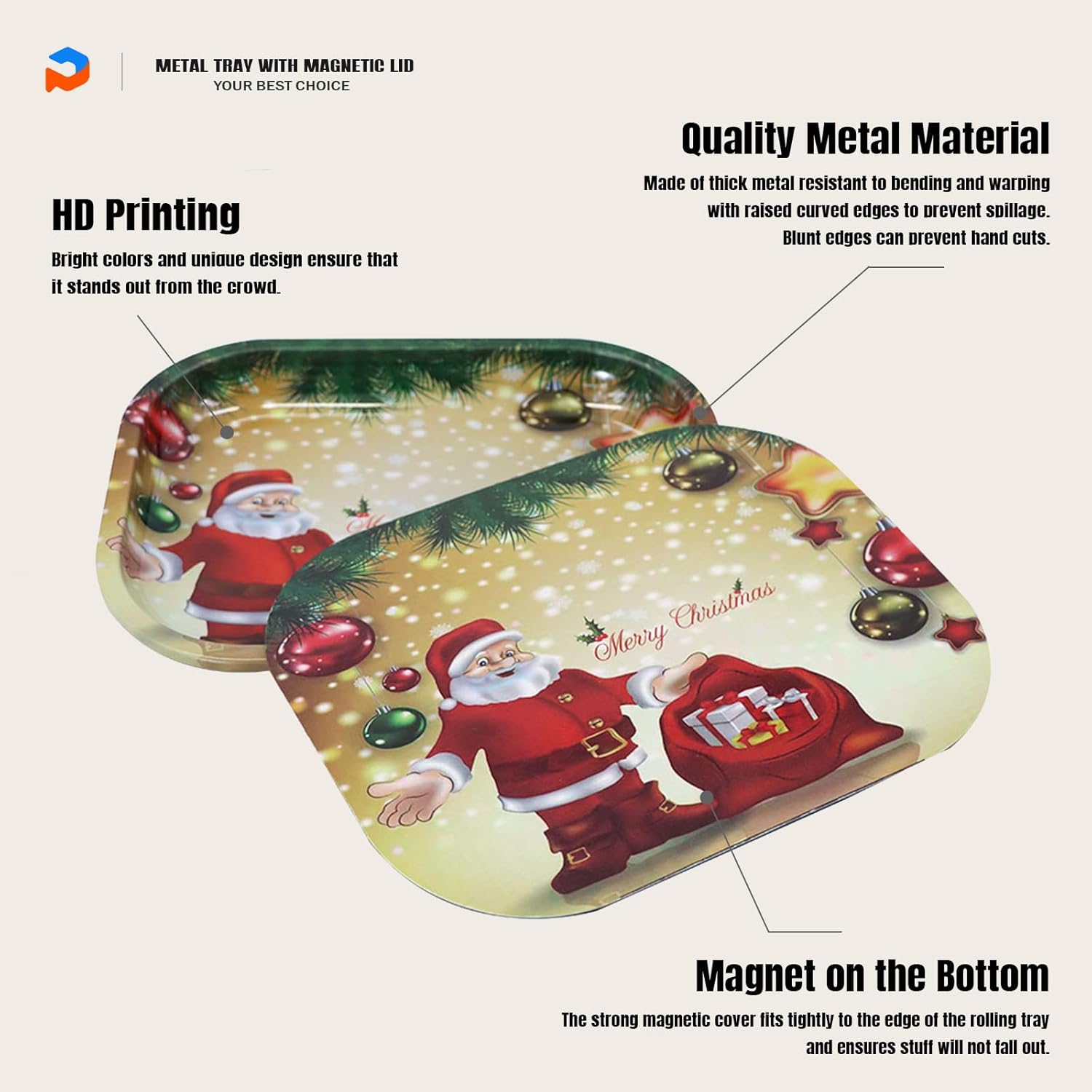 YAPAS Metal Tray with PVC Soft Magnetic Lid, 7