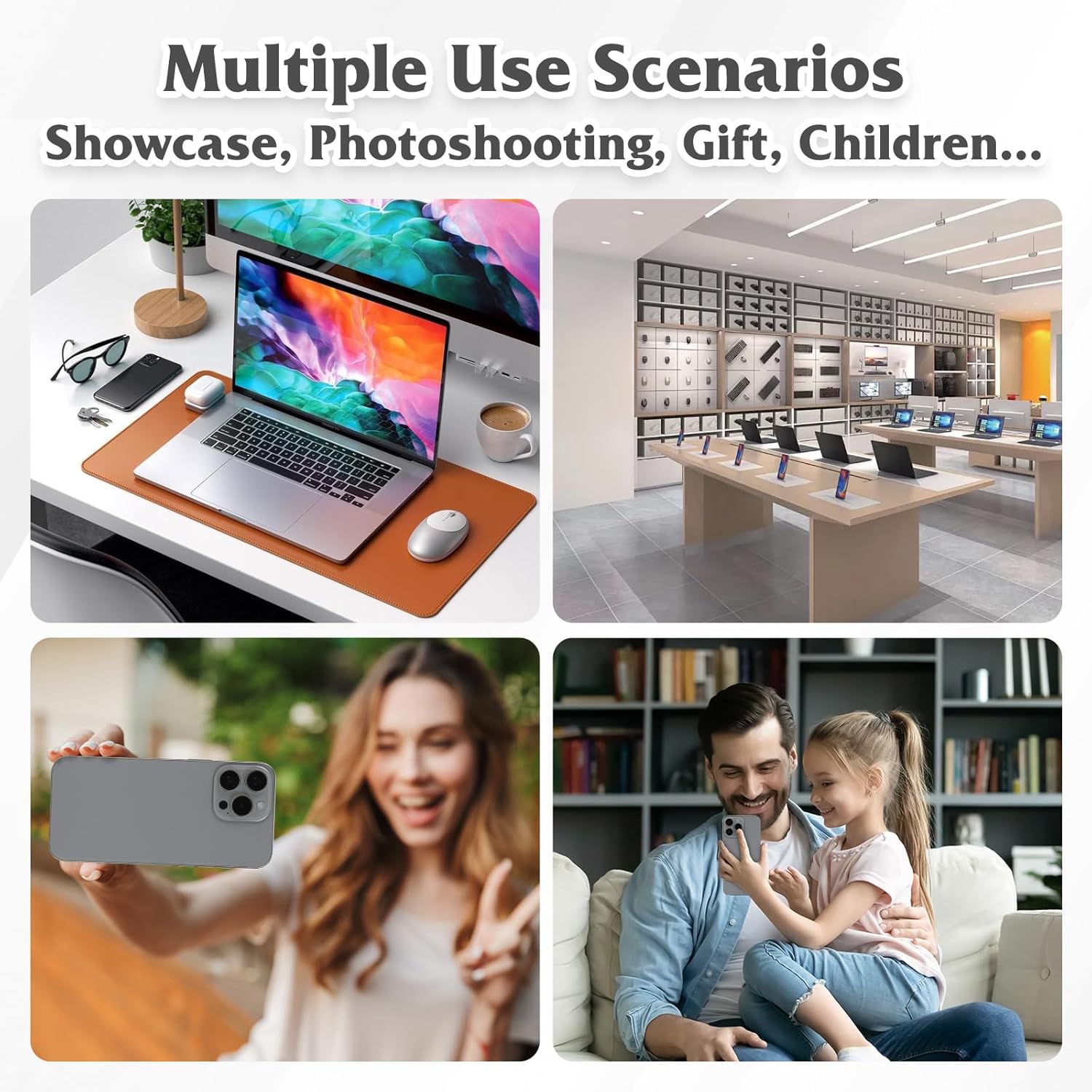 Dummy Fake Phone Model, Looks Like The Real Phone Compatible with Phone 15 Pro max, for Cell Phone Store Display or Send a Toy Phone 15 Promax for Kids (Titanium Rainbow Front)