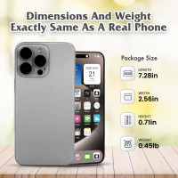 Dummy Fake Phone Model, Looks Like The Real Phone Compatible with Phone 15 Pro max, for Cell Phone Store Display or Send a Toy Phone 15 Promax for Kids (Titanium Rainbow Front)