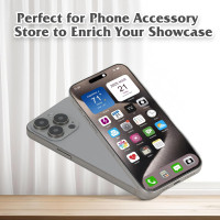 Dummy Fake Phone Model, Looks Like The Real Phone Compatible with Phone 15 Pro max, for Cell Phone Store Display or Send a Toy Phone 15 Promax for Kids (Titanium Rainbow Front)